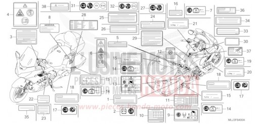 ETIQUETTE DE PRECAUTIONS GL1800DAP de 2023
